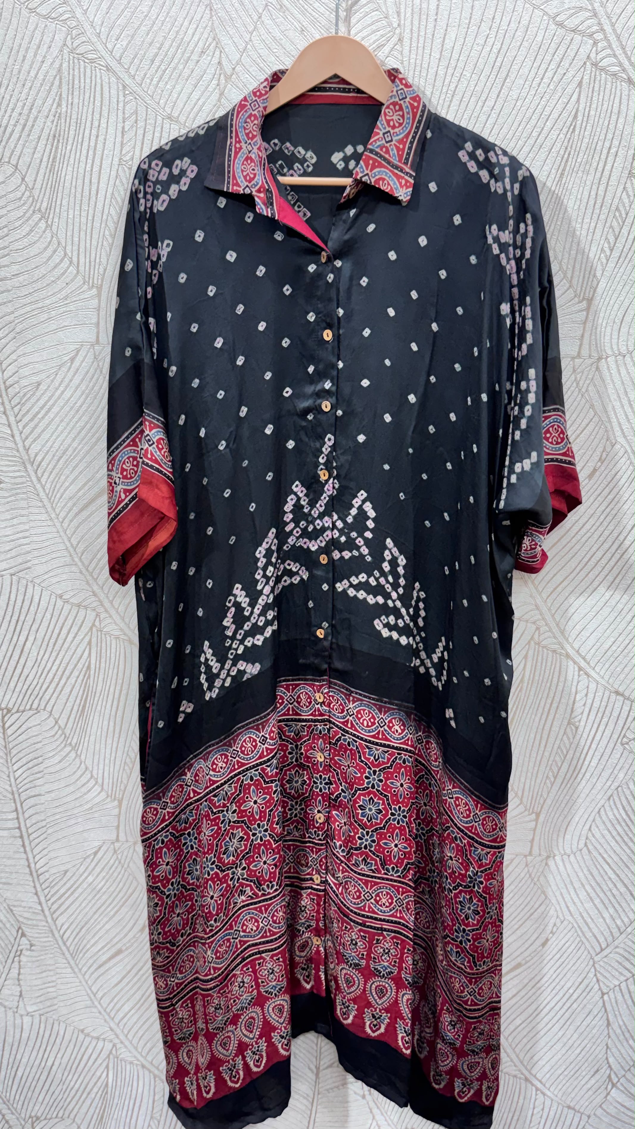 Bandhej×Ajrakh Long Shirt Kaftan