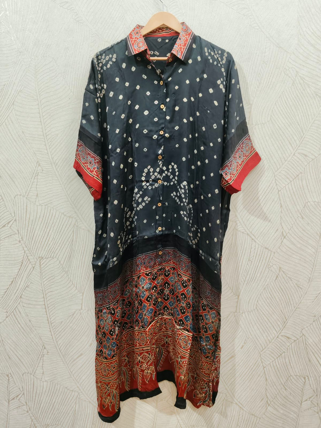 Bandhej×Ajrakh Long Shirt Kaftan