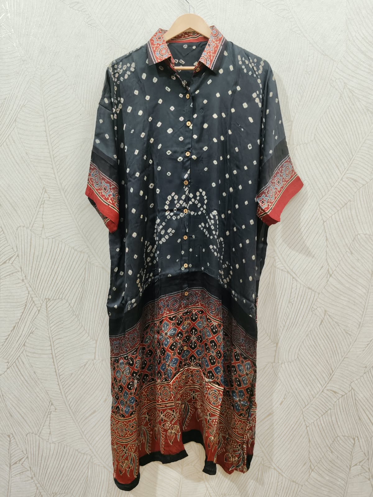 Bandhej×Ajrakh Long Shirt Kaftan