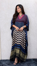 Modal Silk V-neck Kaftan Tissue border