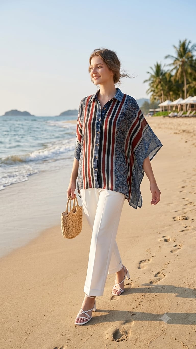 Modal Silk Kaftan Shirt