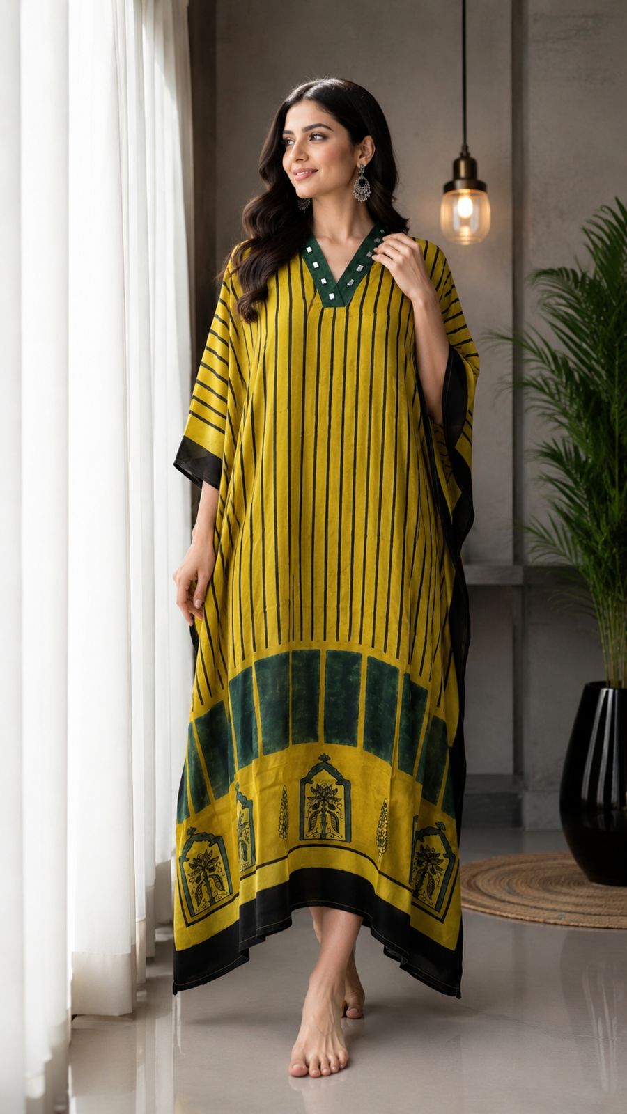 Modal Silk V-neck Kaftan