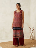 Cotton Ajrakh Sleeveless Kurta