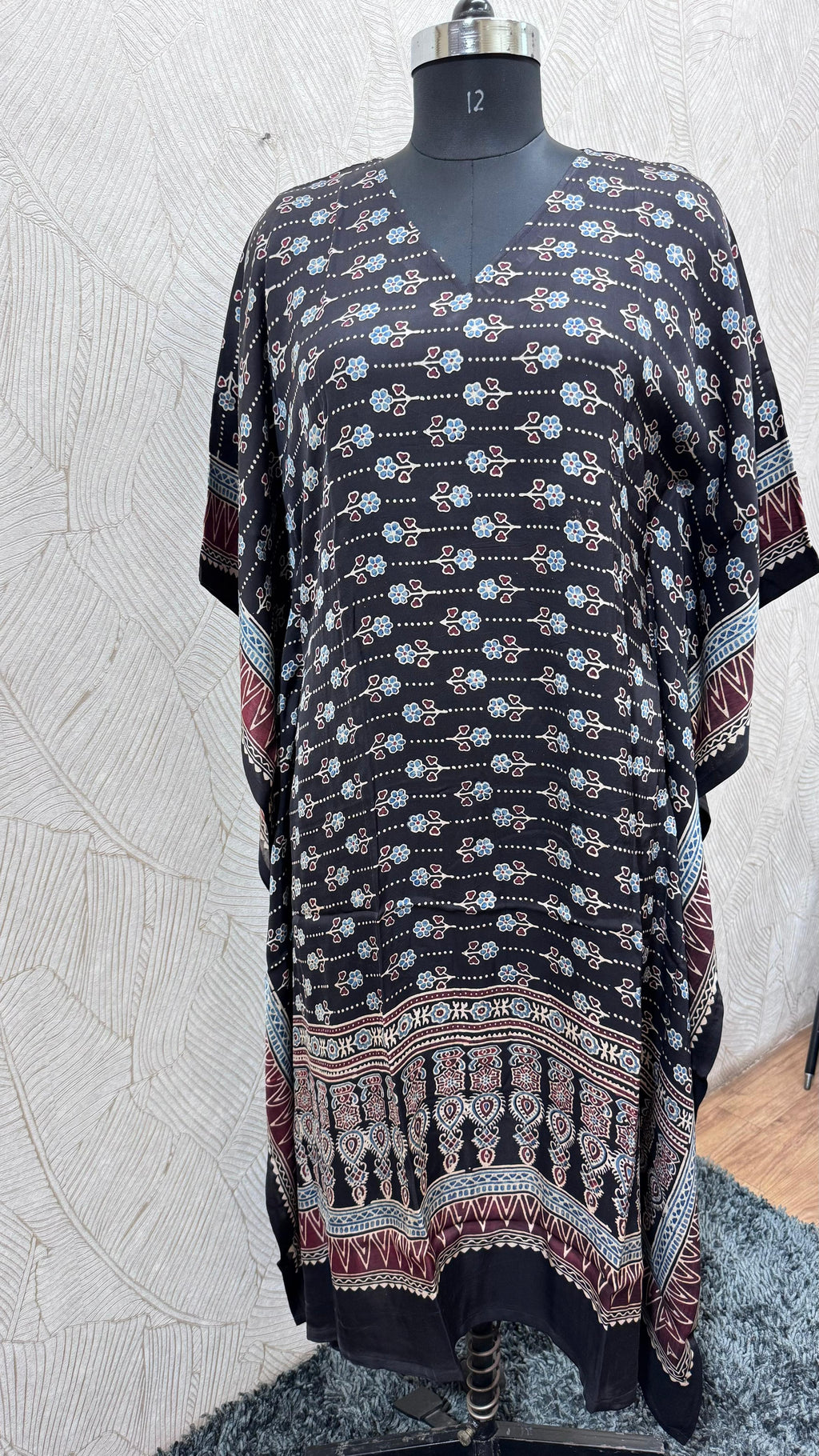 Pure Modal Silk V neck Kaftan