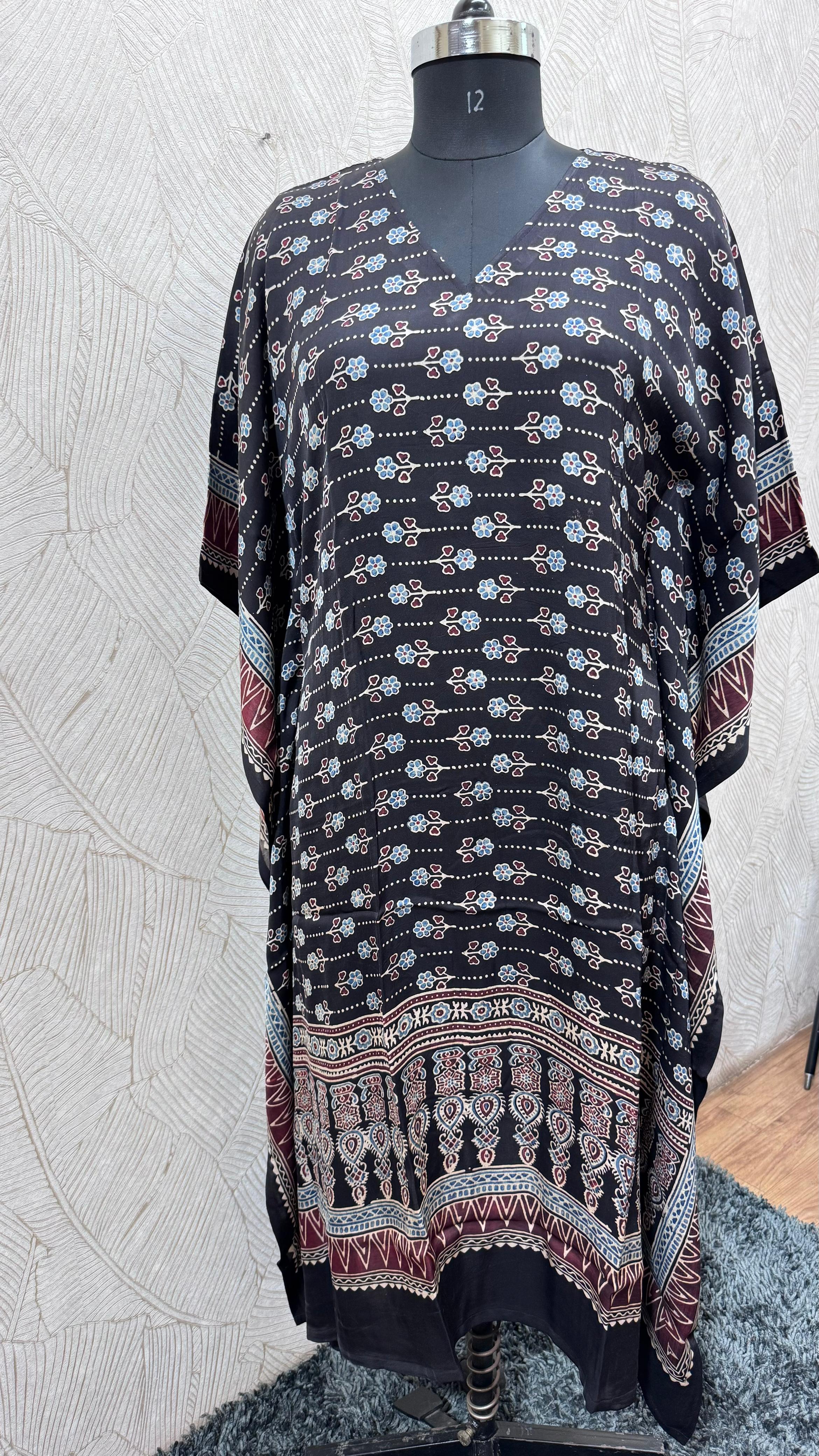 Pure Modal Silk V neck Kaftan