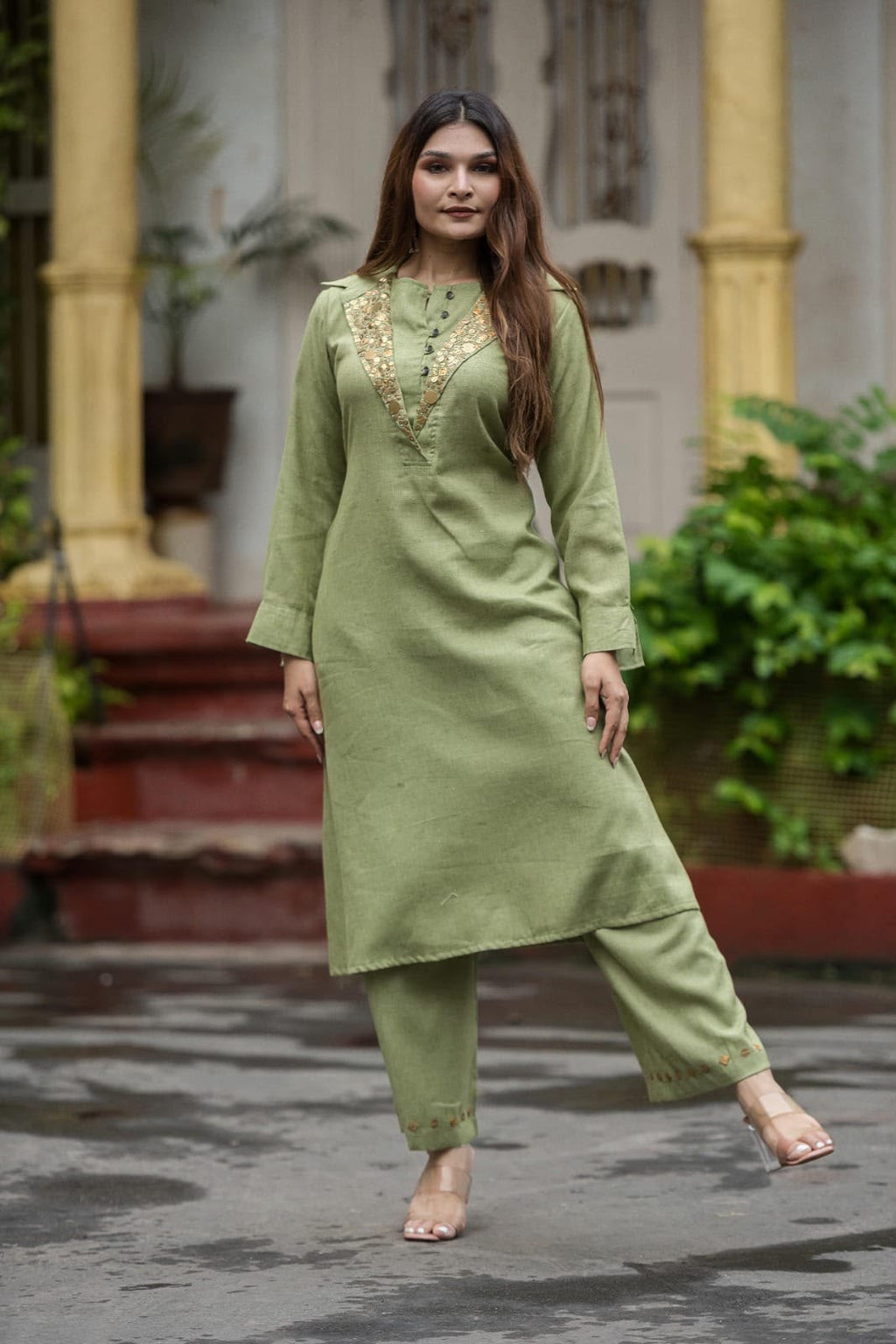 Pure Jute cotton Coordset Kurta Plazo