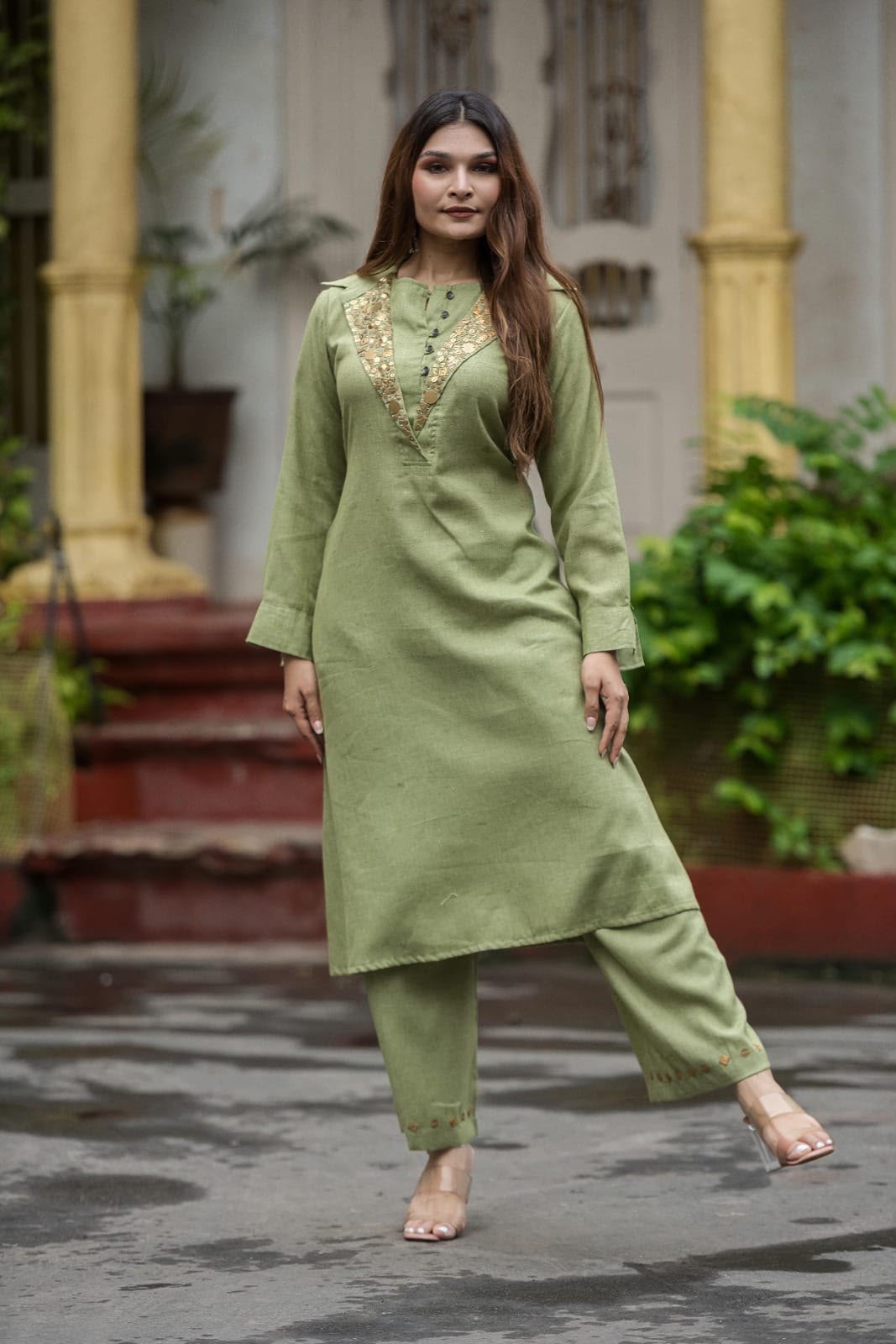 Pure Jute cotton Coordset Kurta Plazo