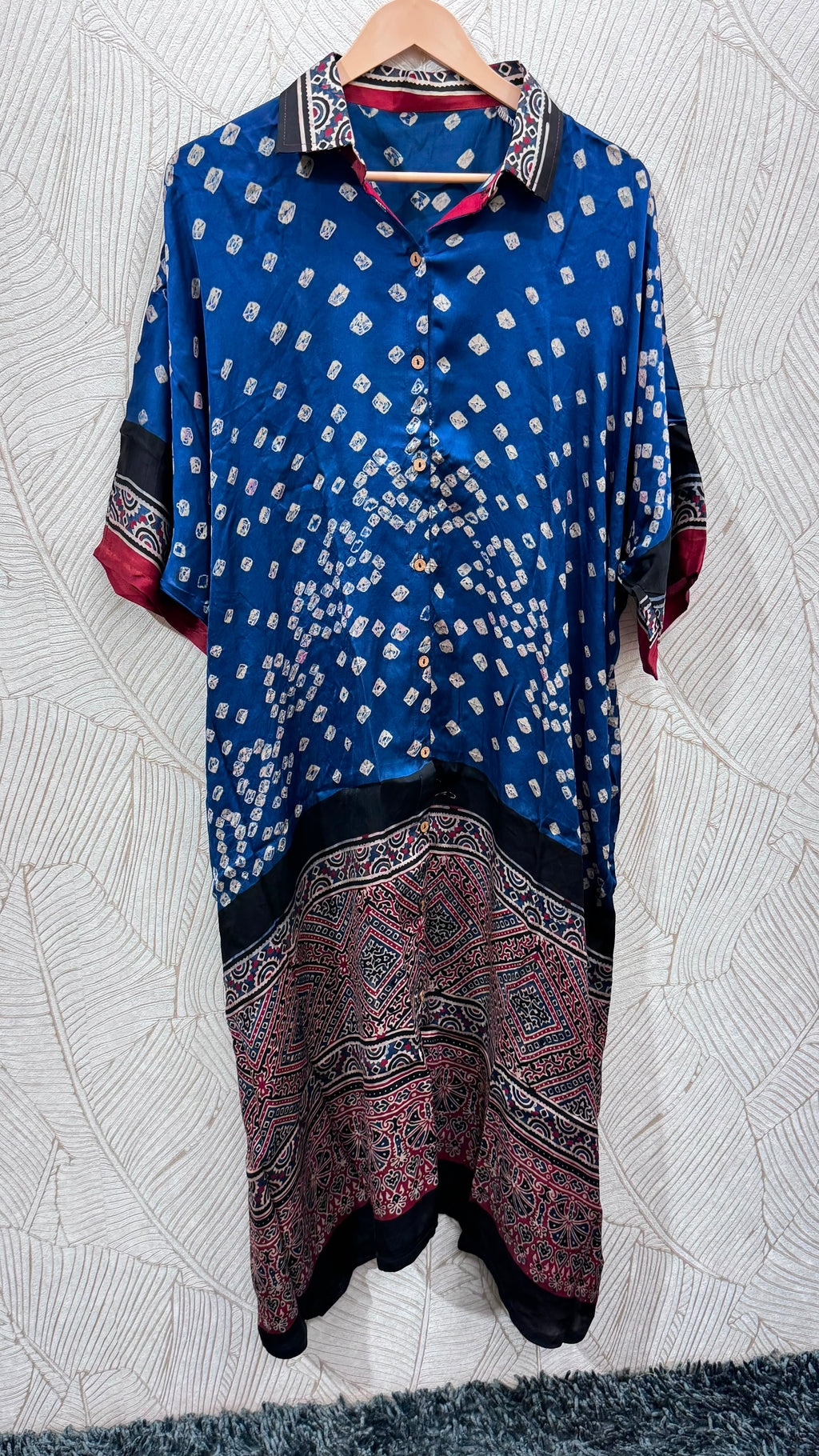 Bandhej×Ajrakh Long Shirt Kaftan