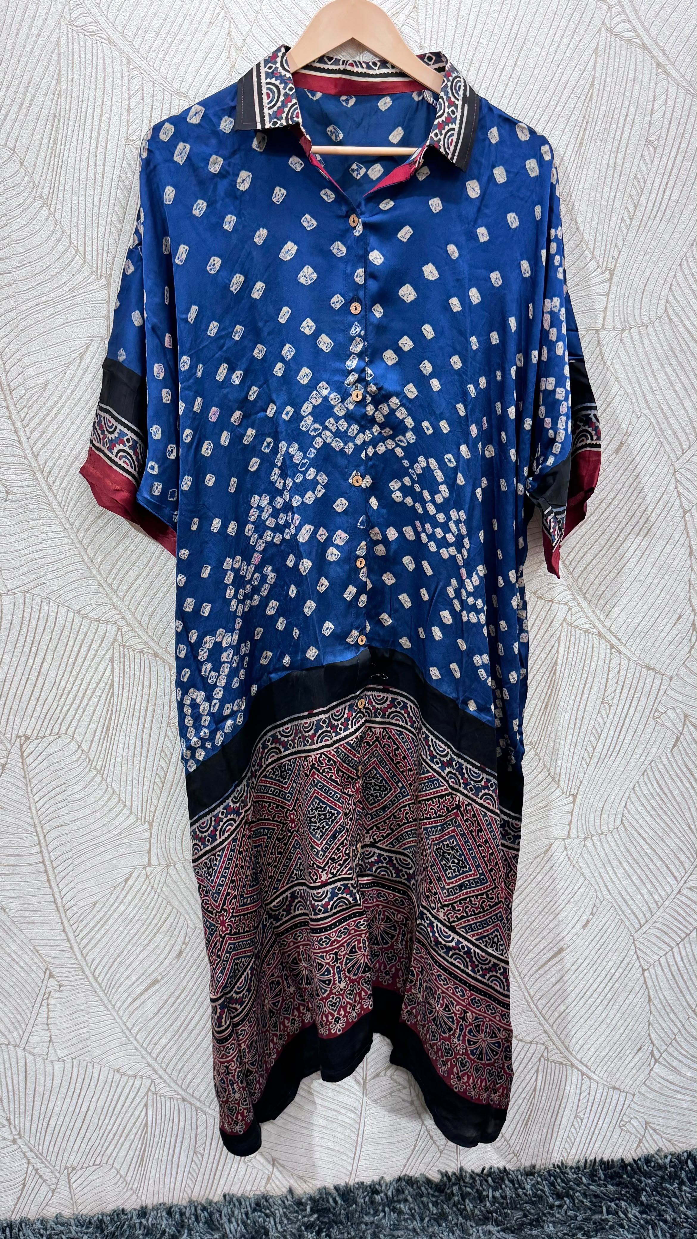 Bandhej×Ajrakh Long Shirt Kaftan