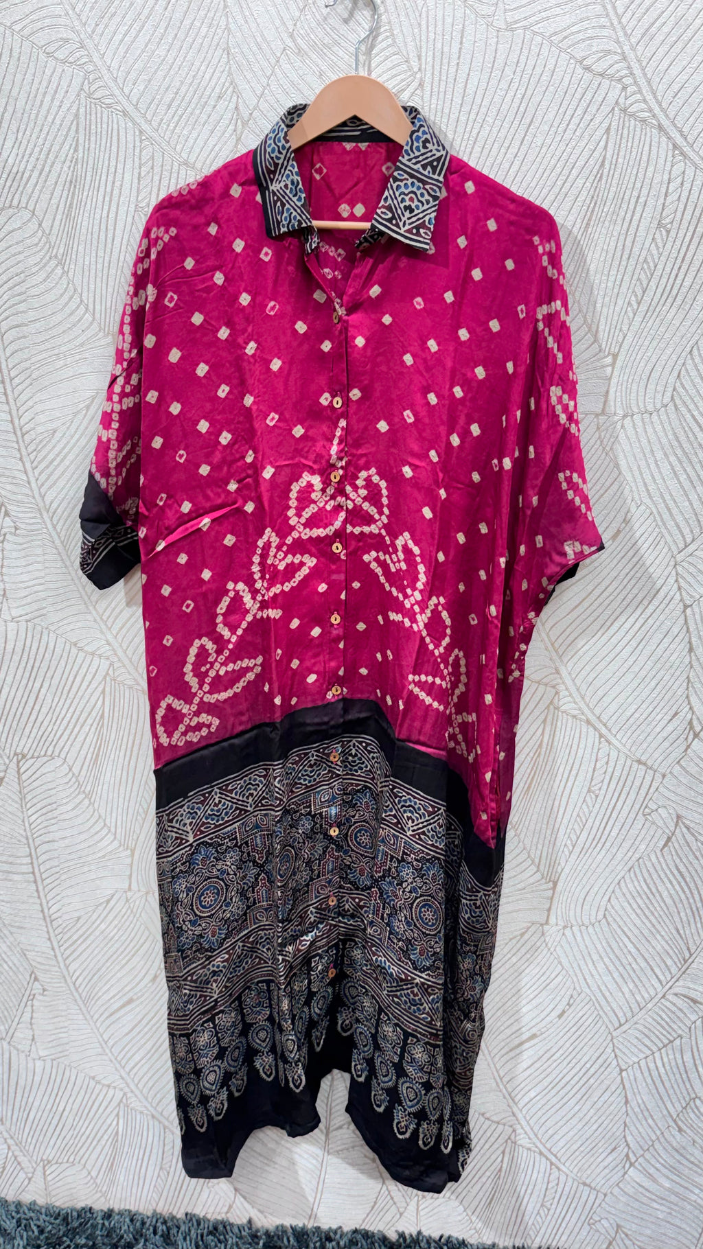 Bandhej×Ajrakh Long Shirt Kaftan
