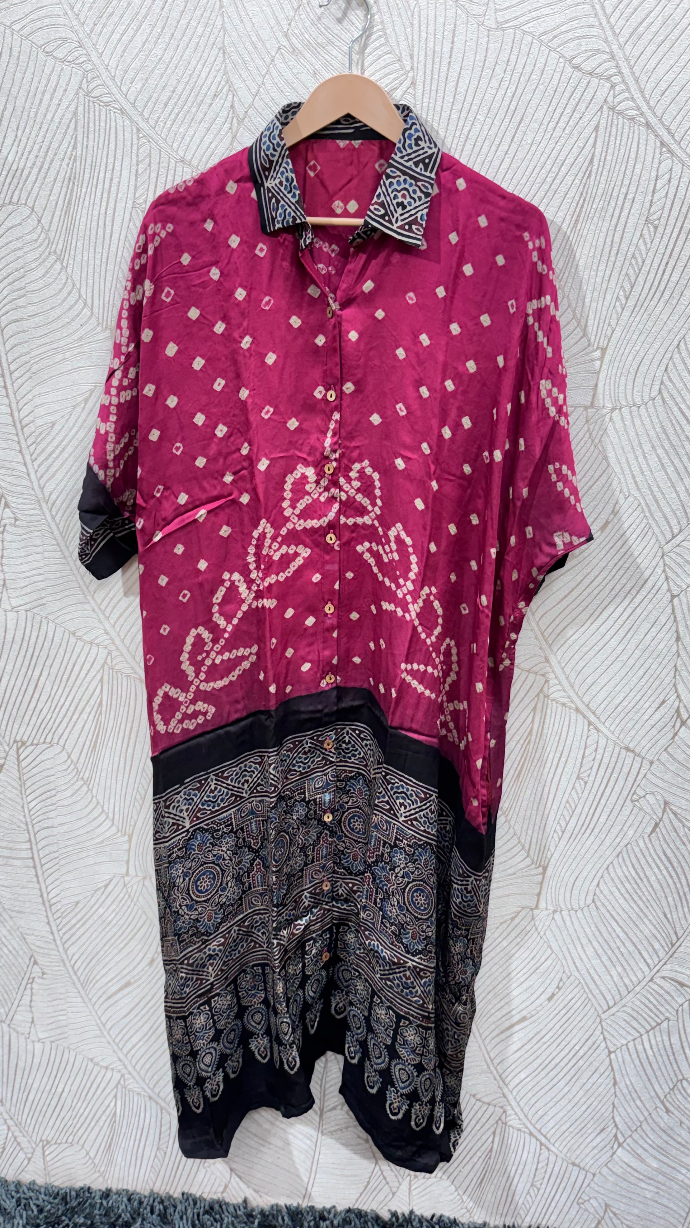 Bandhej×Ajrakh Long Shirt Kaftan