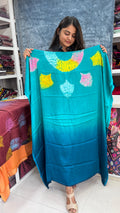 Kutch Poshak exclusive Modal Silk Multi Shibori Unstitched Kaftan Top Fabric