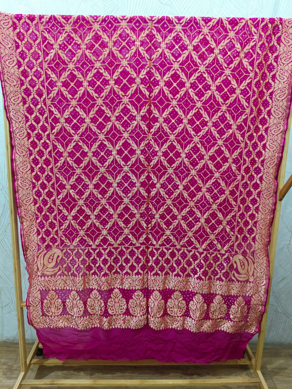 Pure Khadi Georgette Hand Bandhej Dupatta