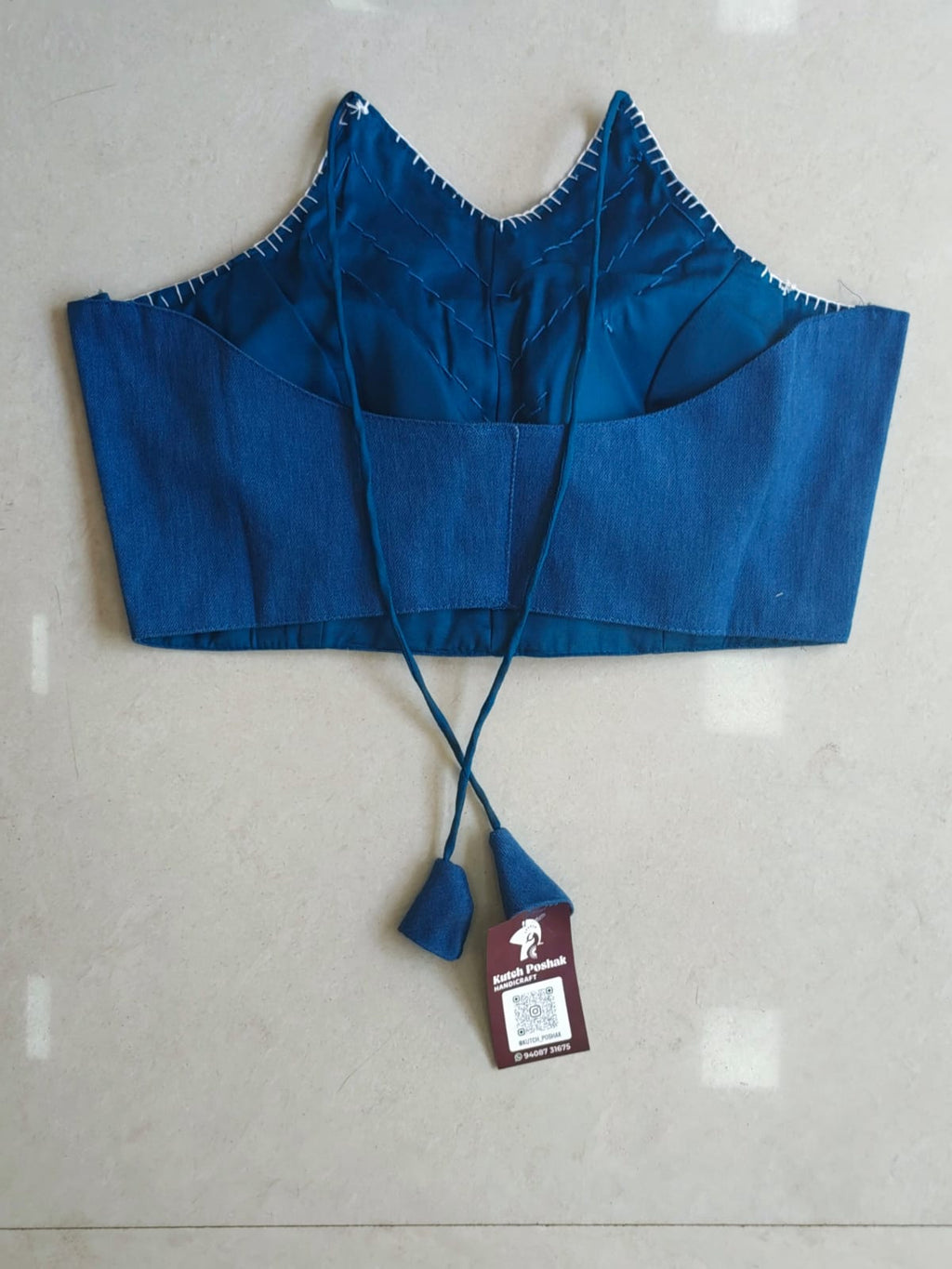 Denim Halter Neck Blouse