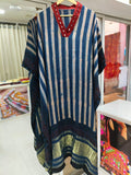 Modal Silk V-neck Kaftan Tissue border
