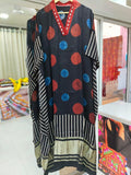 Modal Silk V-neck Kaftan Tissue border