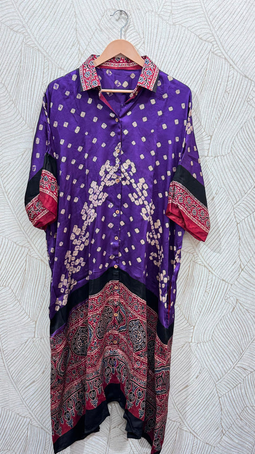 Bandhej×Ajrakh Long Shirt Kaftan