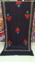 Close up of Pure Modal Silk Ajrakh Stole - Kutch Poshak
