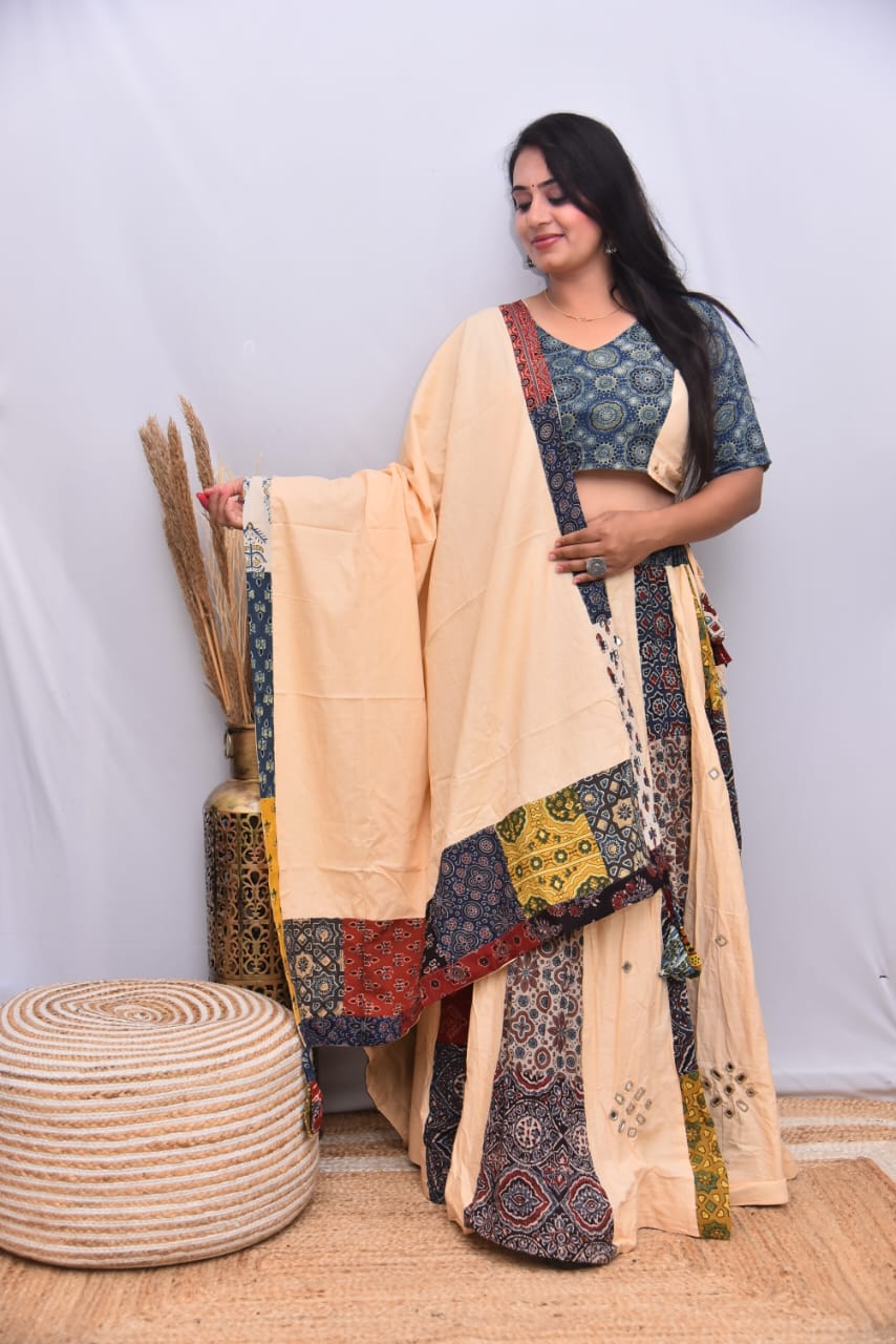 Cotton Ajrakh Chaniyacholi