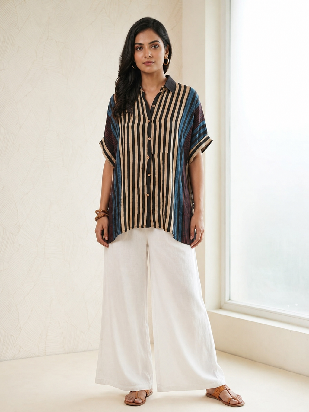 Modal Silk Kaftan Shirt