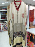 Modal Silk V-neck Kaftan Tissue border