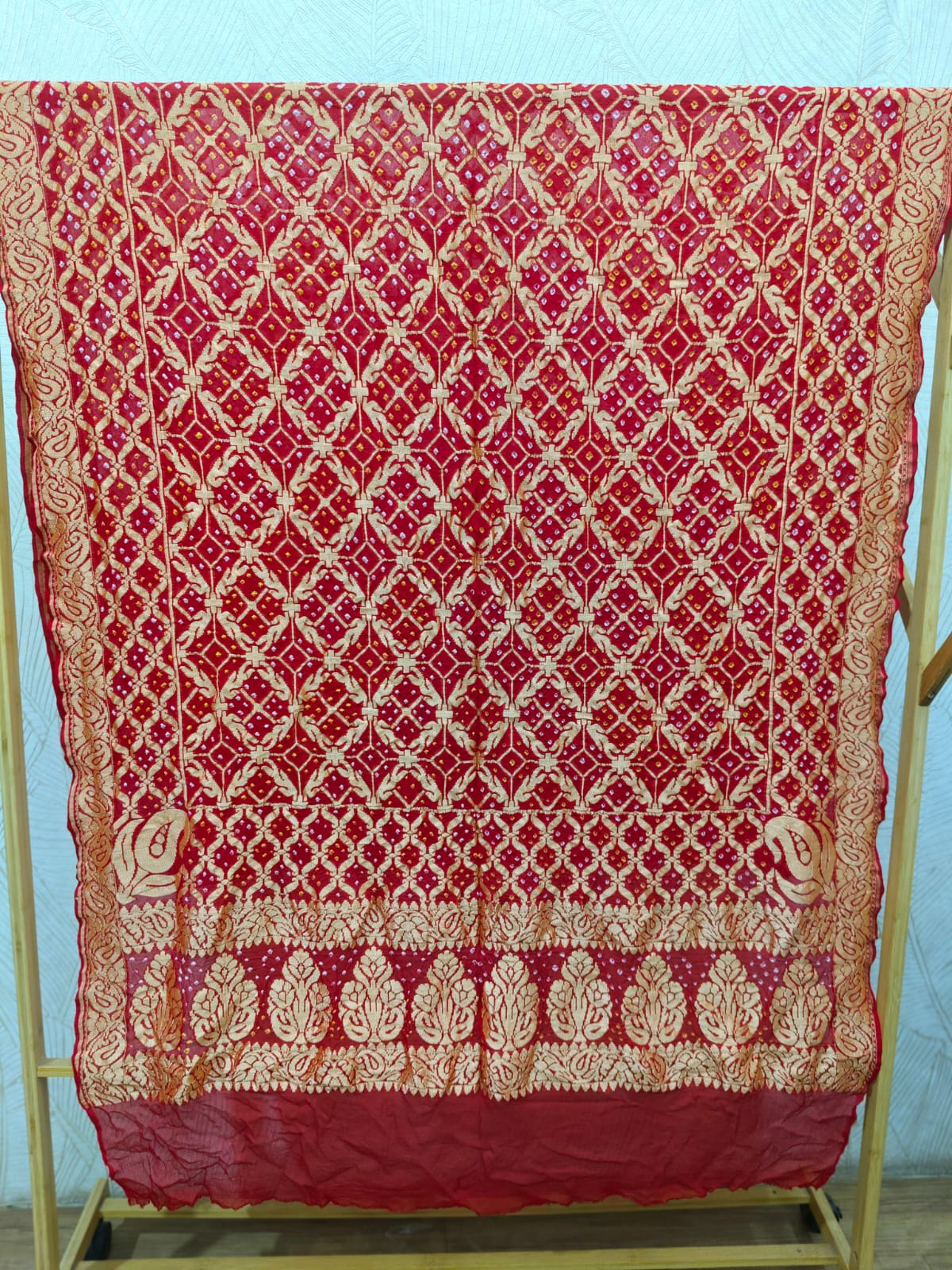 Pure Khadi Georgette Hand Bandhej Dupatta
