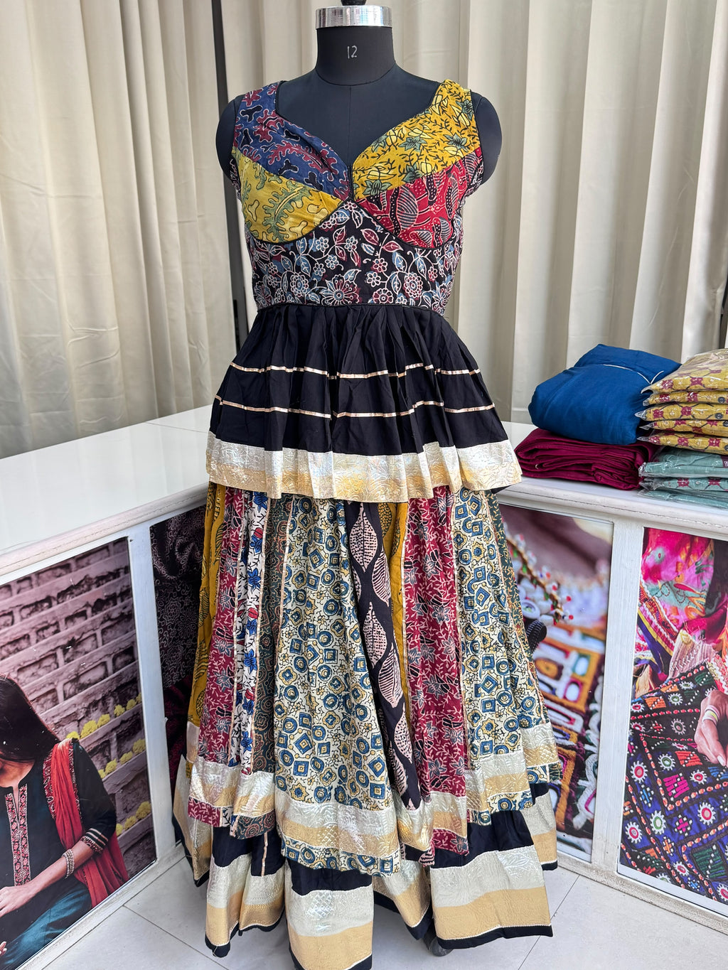 Cotton Ajrakh Chaniyacholi