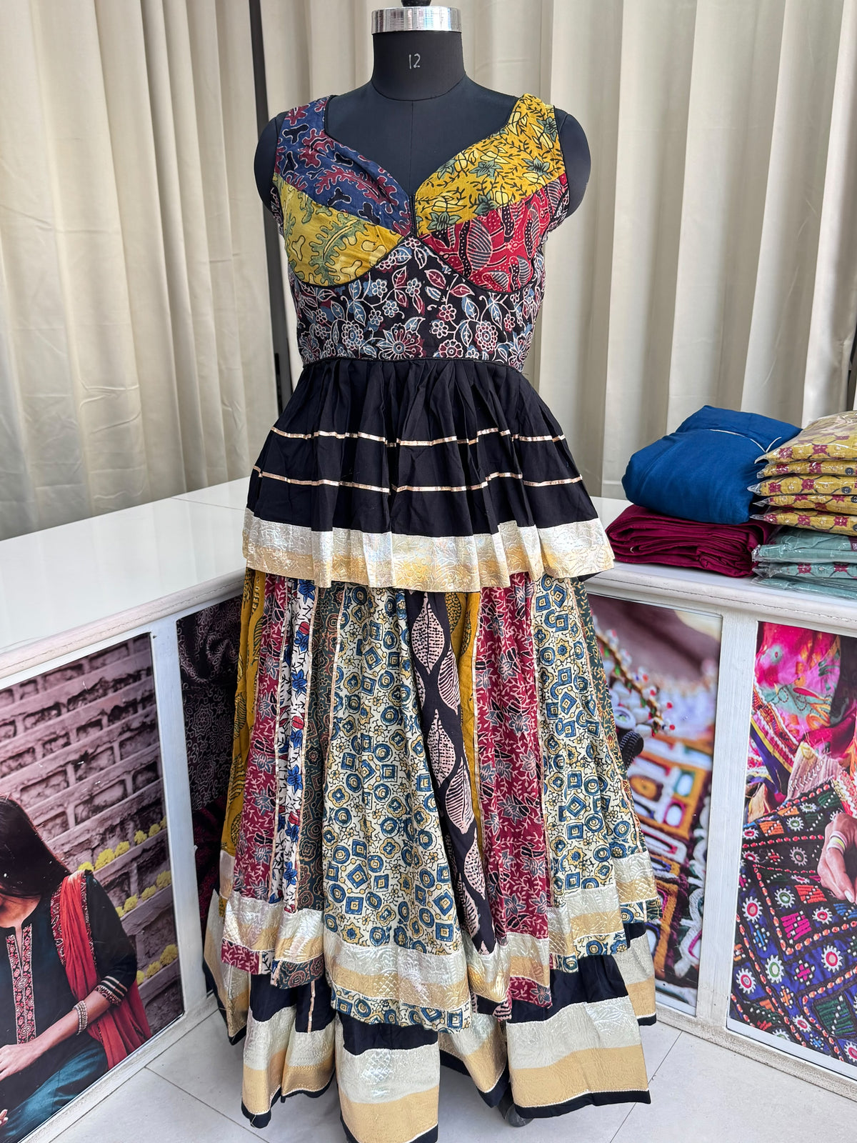 Cotton Ajrakh Chaniyacholi