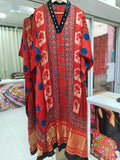 Modal Silk V-neck Kaftan Tissue border