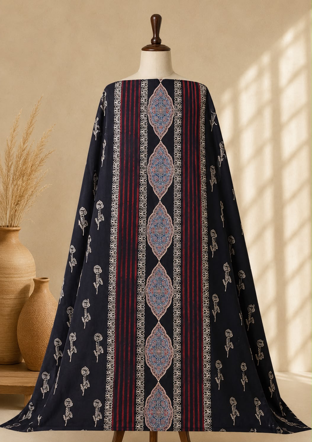 Pure Cotton Unstitched Top Fabric