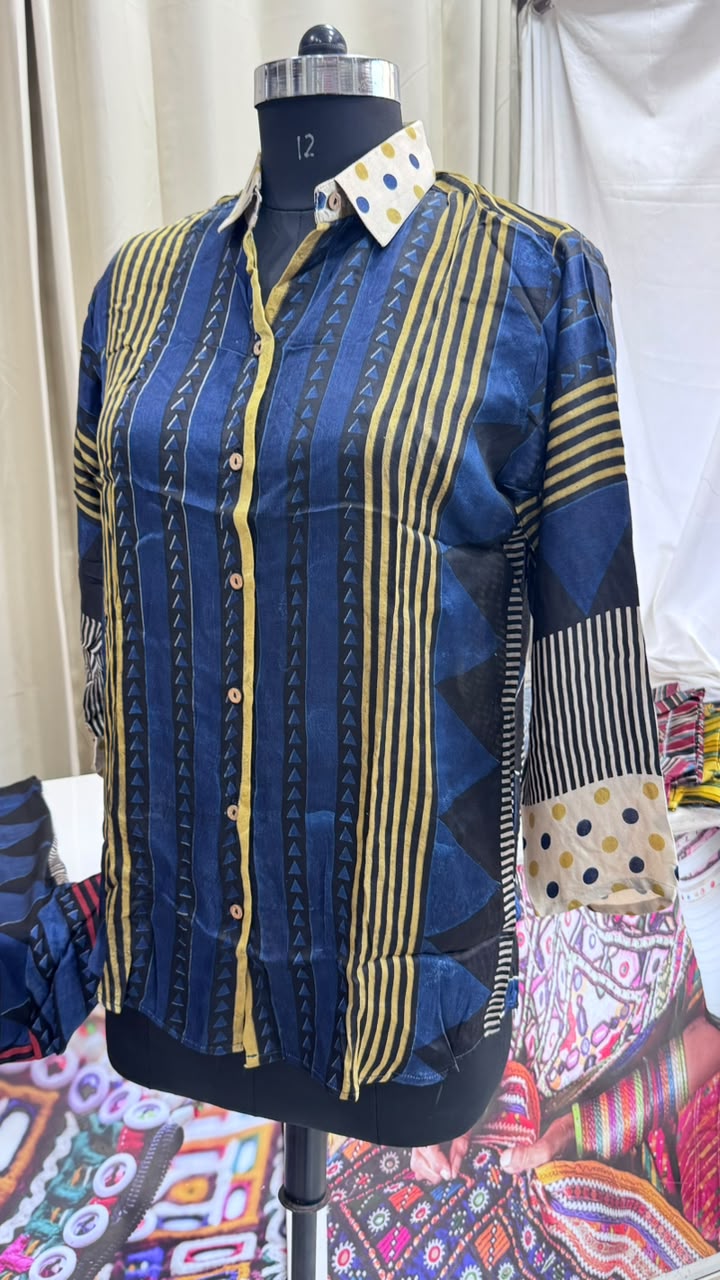 Modal Silk Antifit Ajrakh Shirts
