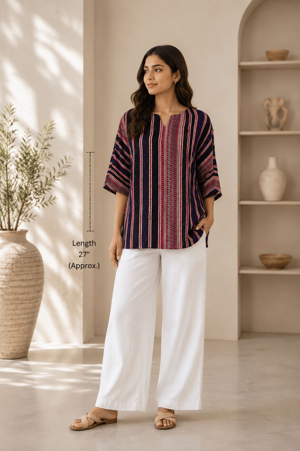 Pure modal silk oversized Tunic-Top by Kutch Poshak