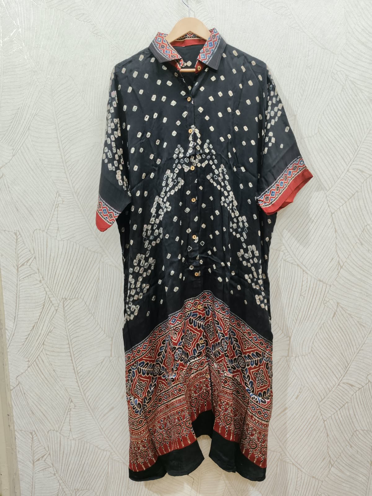 Bandhej×Ajrakh Long Shirt Kaftan