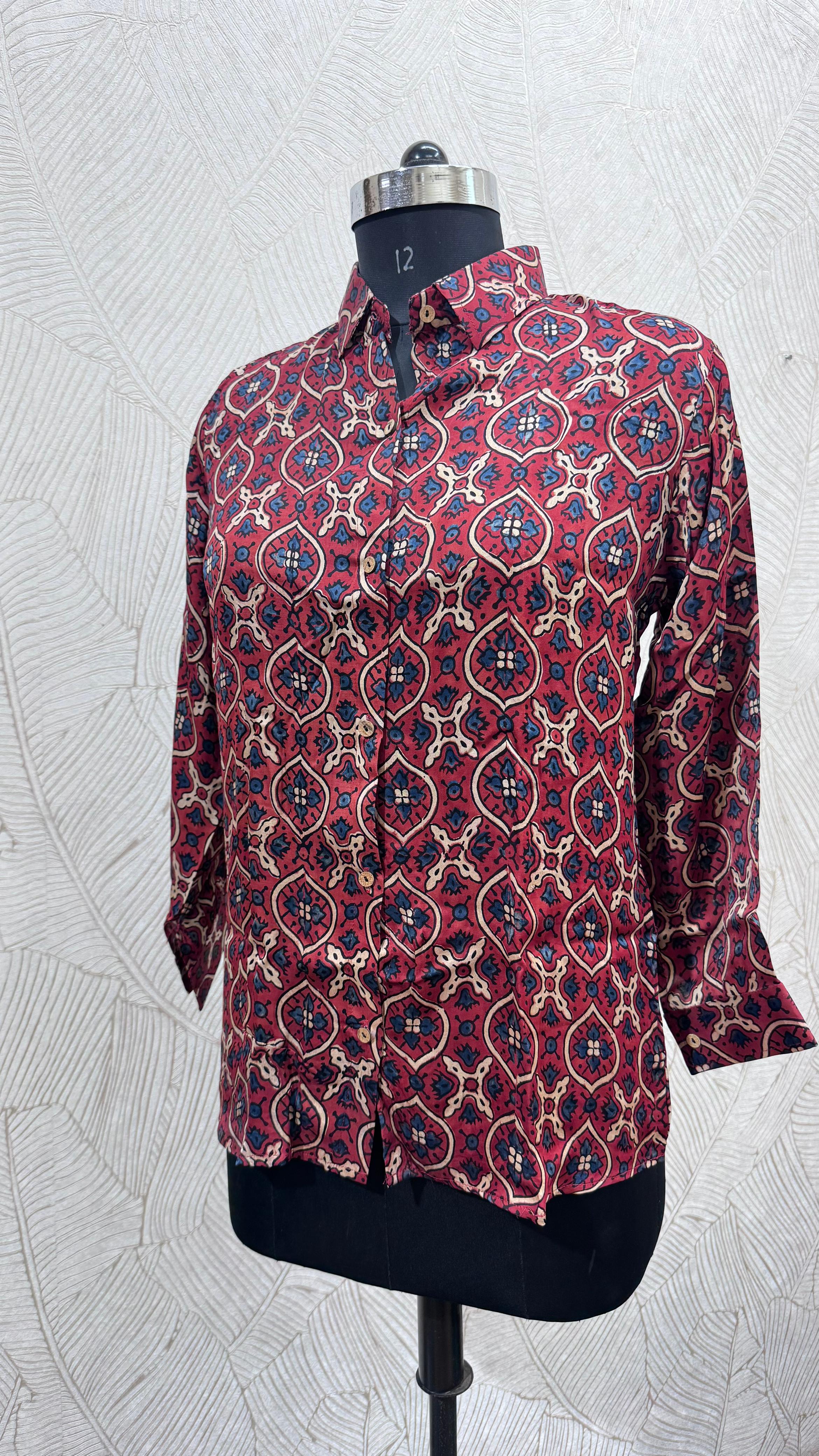Pure Natural Ajrakh Full Sleeve Shirts