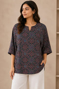 Pure modal silk oversized Tunic-Top by Kutch Poshak