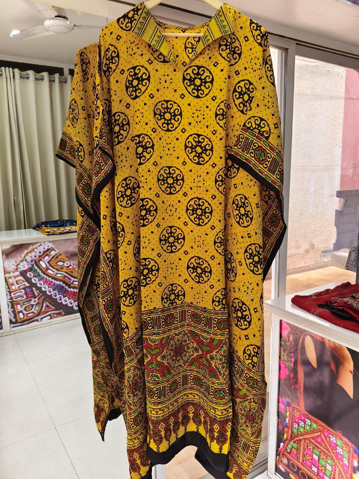 Pure Modal Silk V neck Kaftan