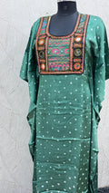 Modal Silk Bandhej Vintage patch Kaftan
