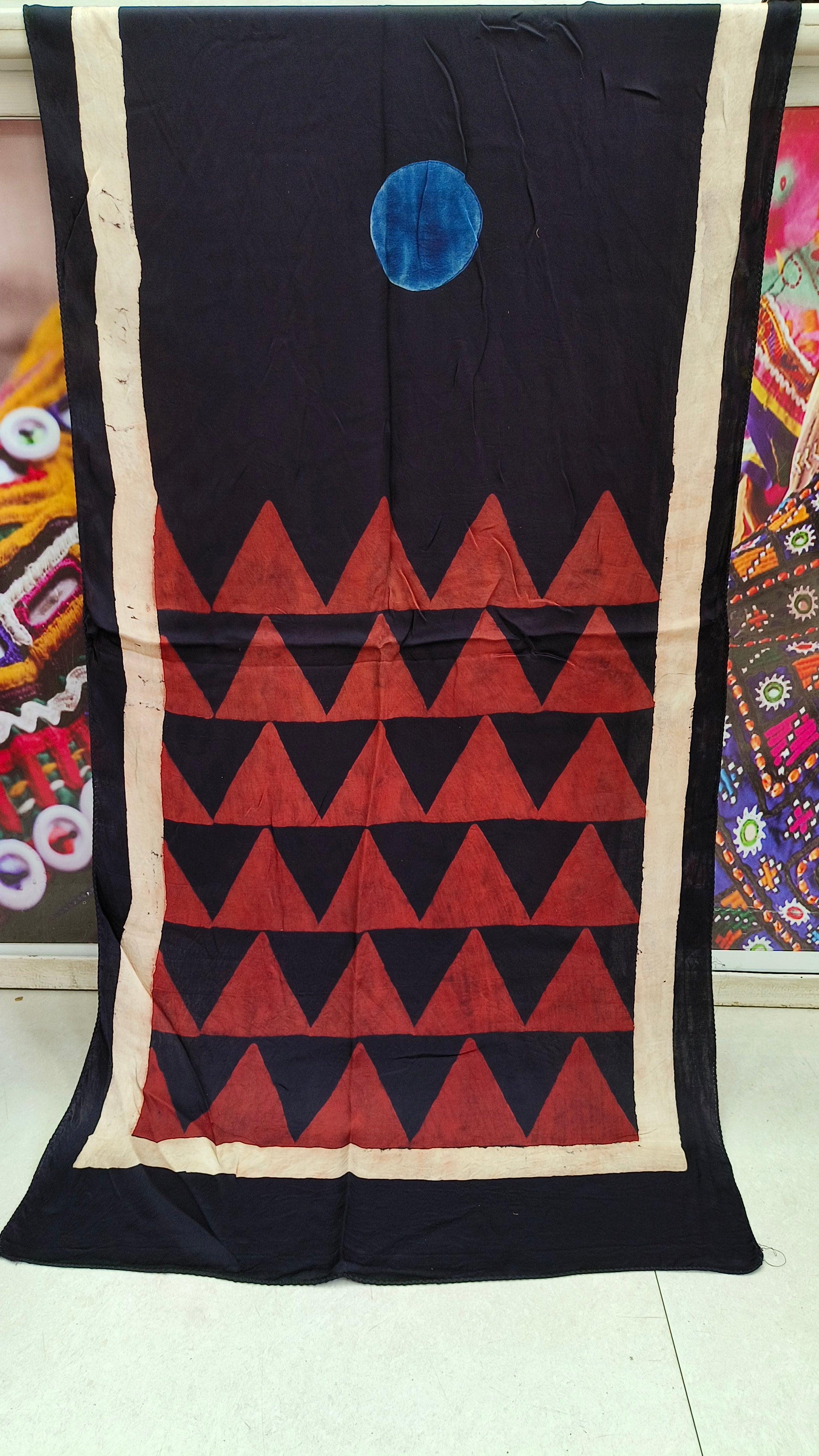 Pure Modal Silk Ajrakh Stole by Kutch Poshak