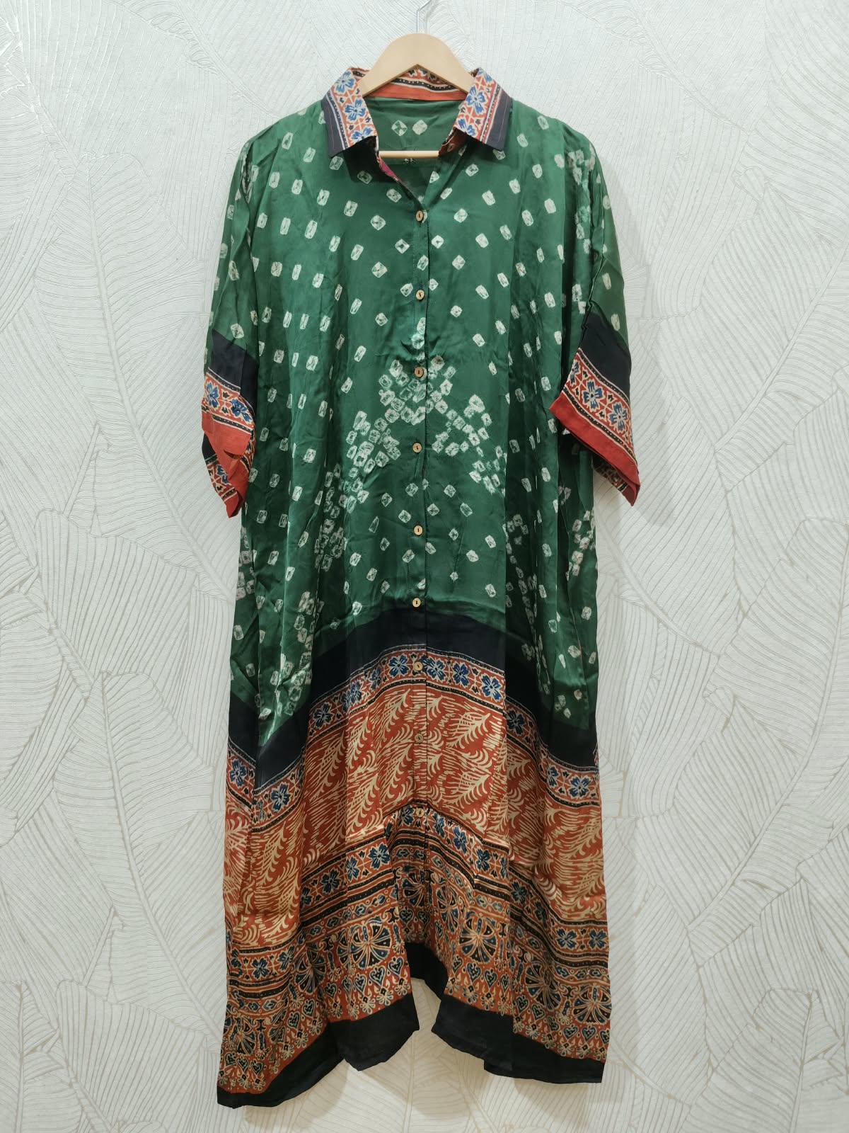 Bandhej×Ajrakh Long Shirt Kaftan