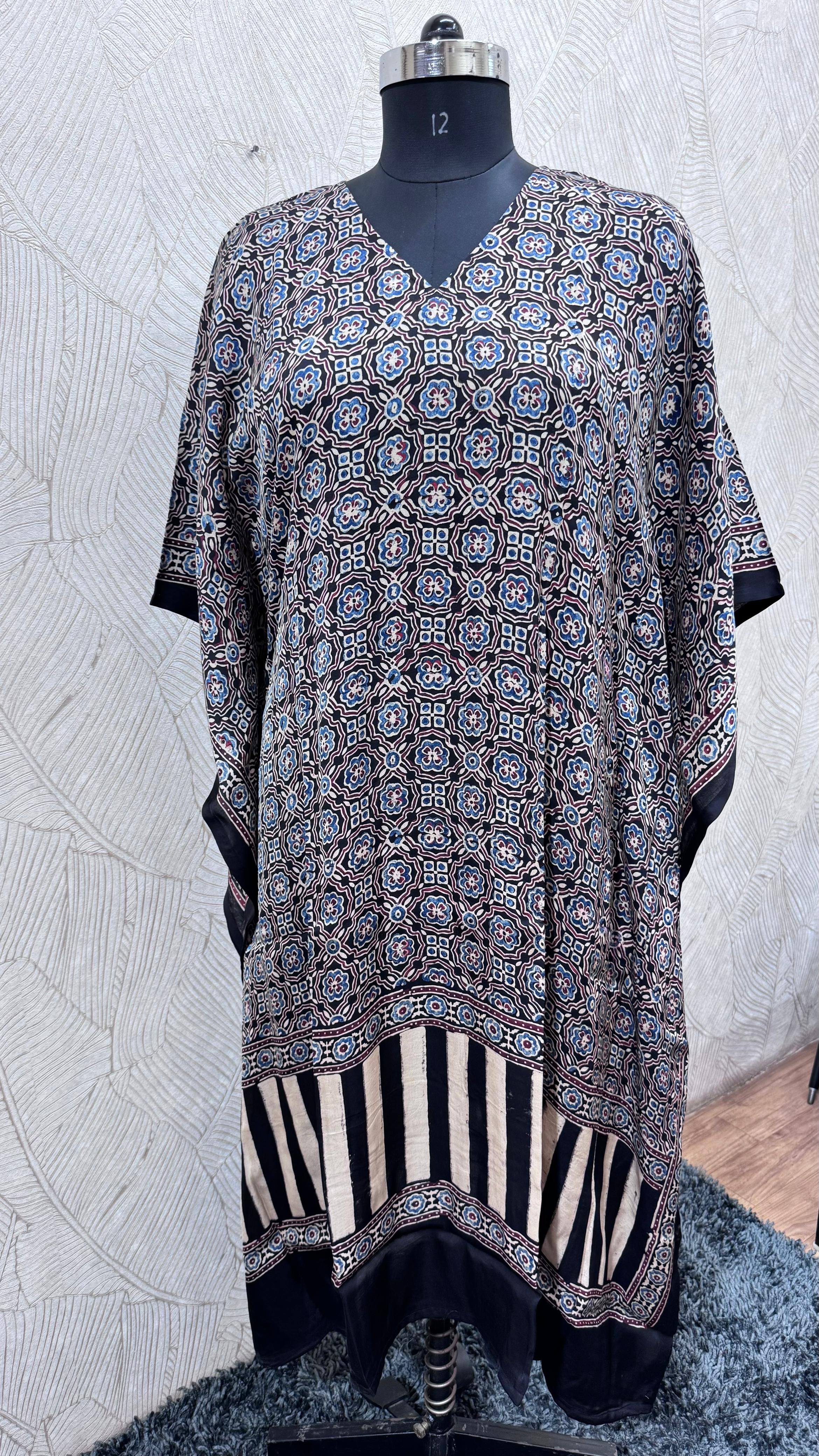Pure Modal Silk V neck Kaftan