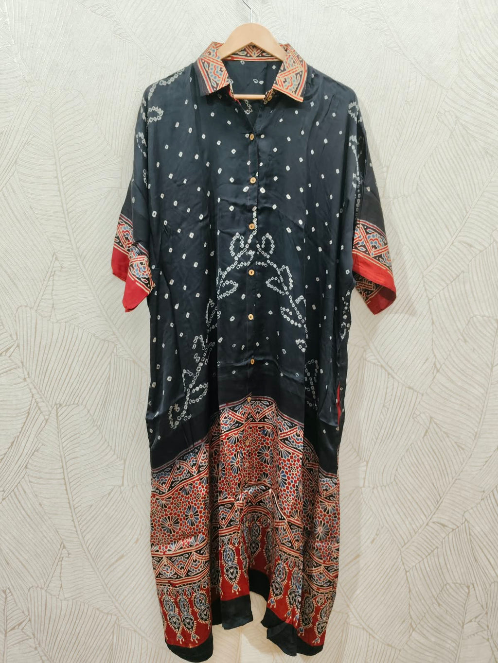 Bandhej×Ajrakh Long Shirt Kaftan