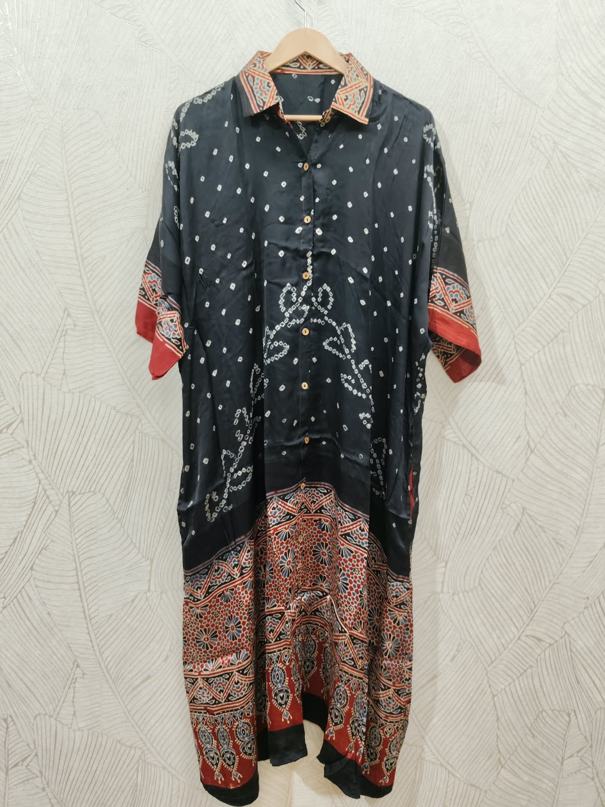 Bandhej×Ajrakh Long Shirt Kaftan
