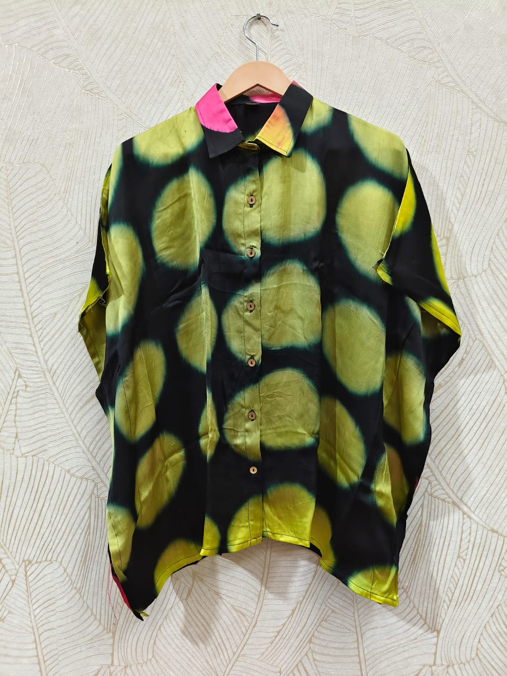 Modal Silk Kaftan Shirt (Clamp Dye)