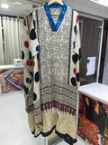 Modal Silk V-neck Kaftan Tissue border