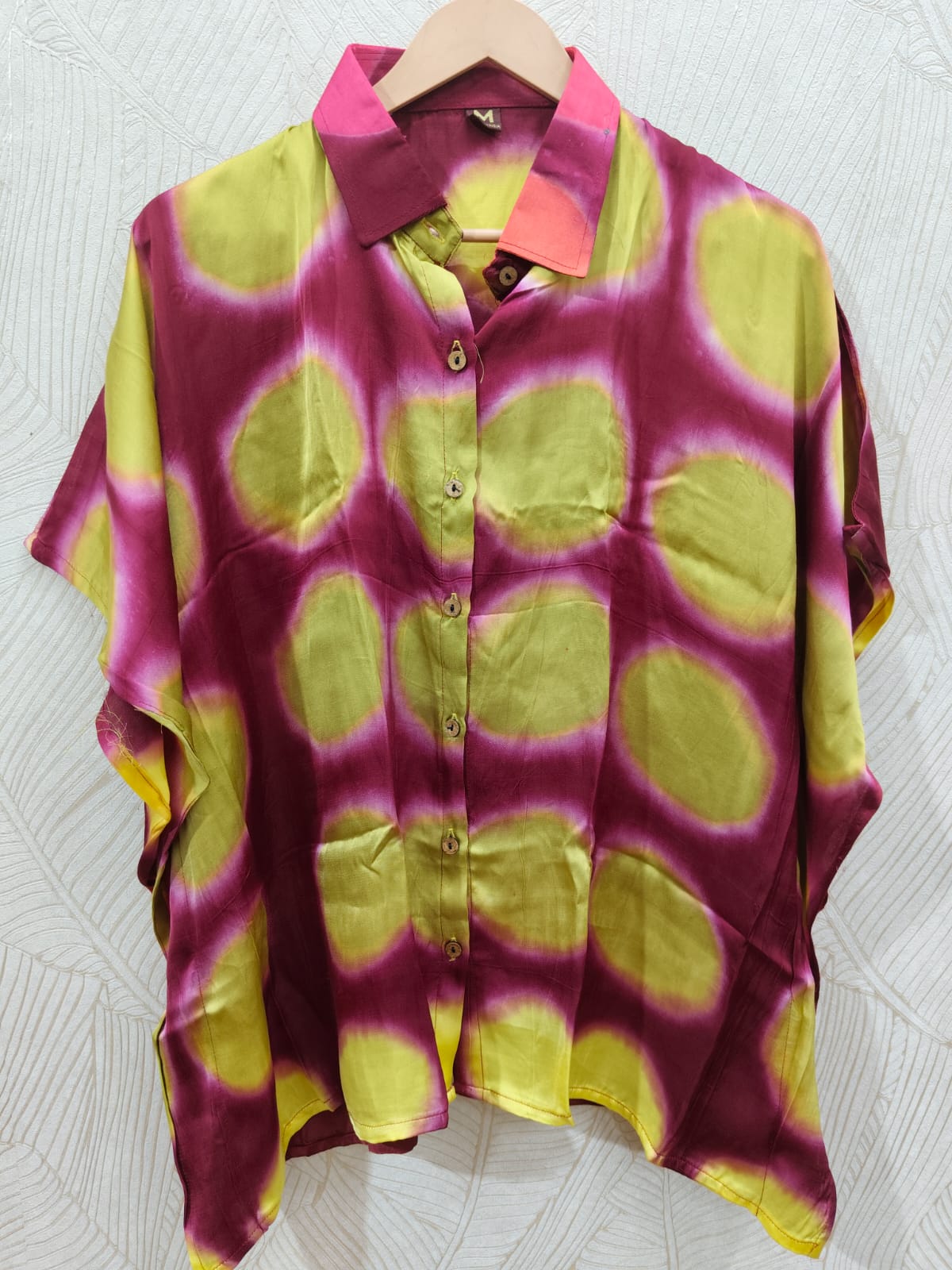 Modal Silk Kaftan Shirt (Clamp Dye)
