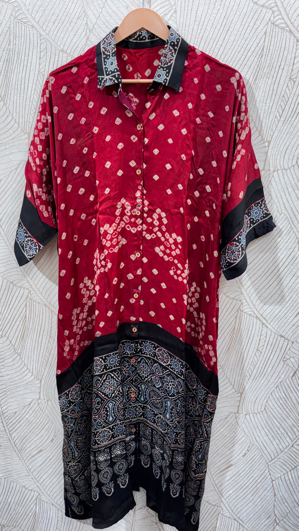 Bandhej×Ajrakh Long Shirt Kaftan