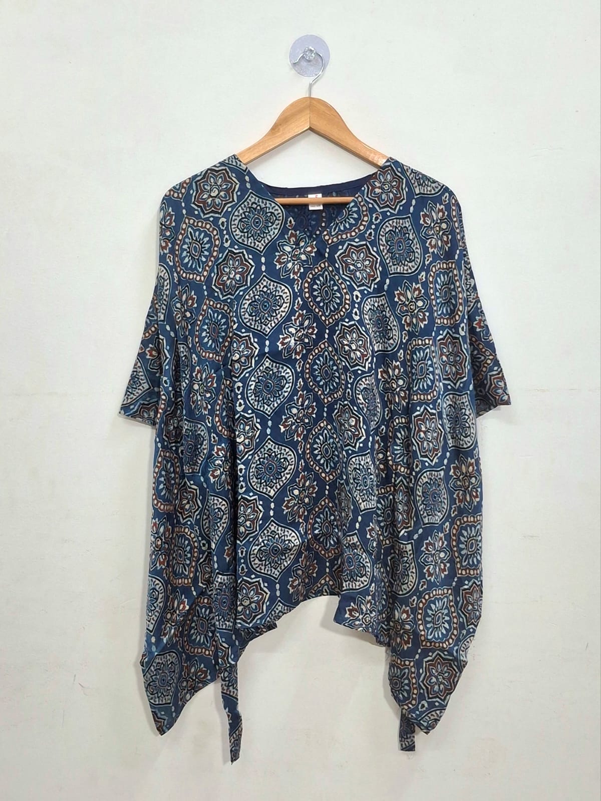 Modal Silk V- Neck Kaftan Top