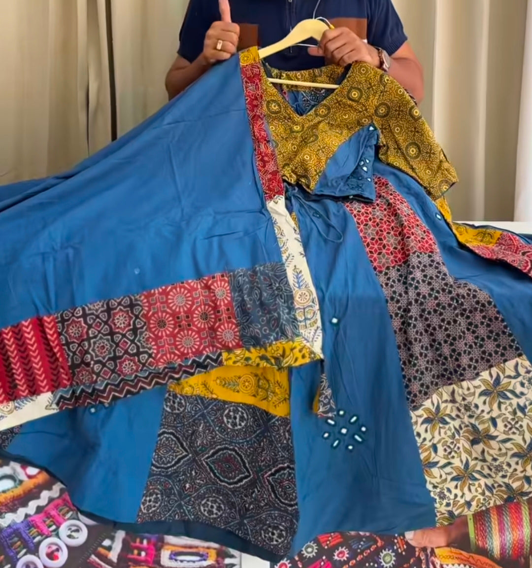 Cotton Ajrakh Chaniyacholi