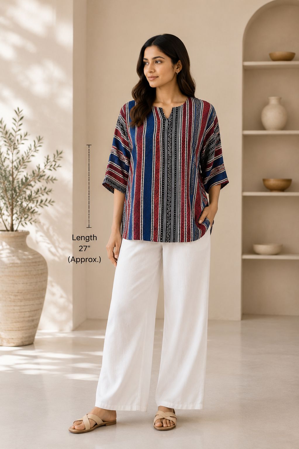 Pure modal silk oversized Tunic-Top by Kutch Poshak