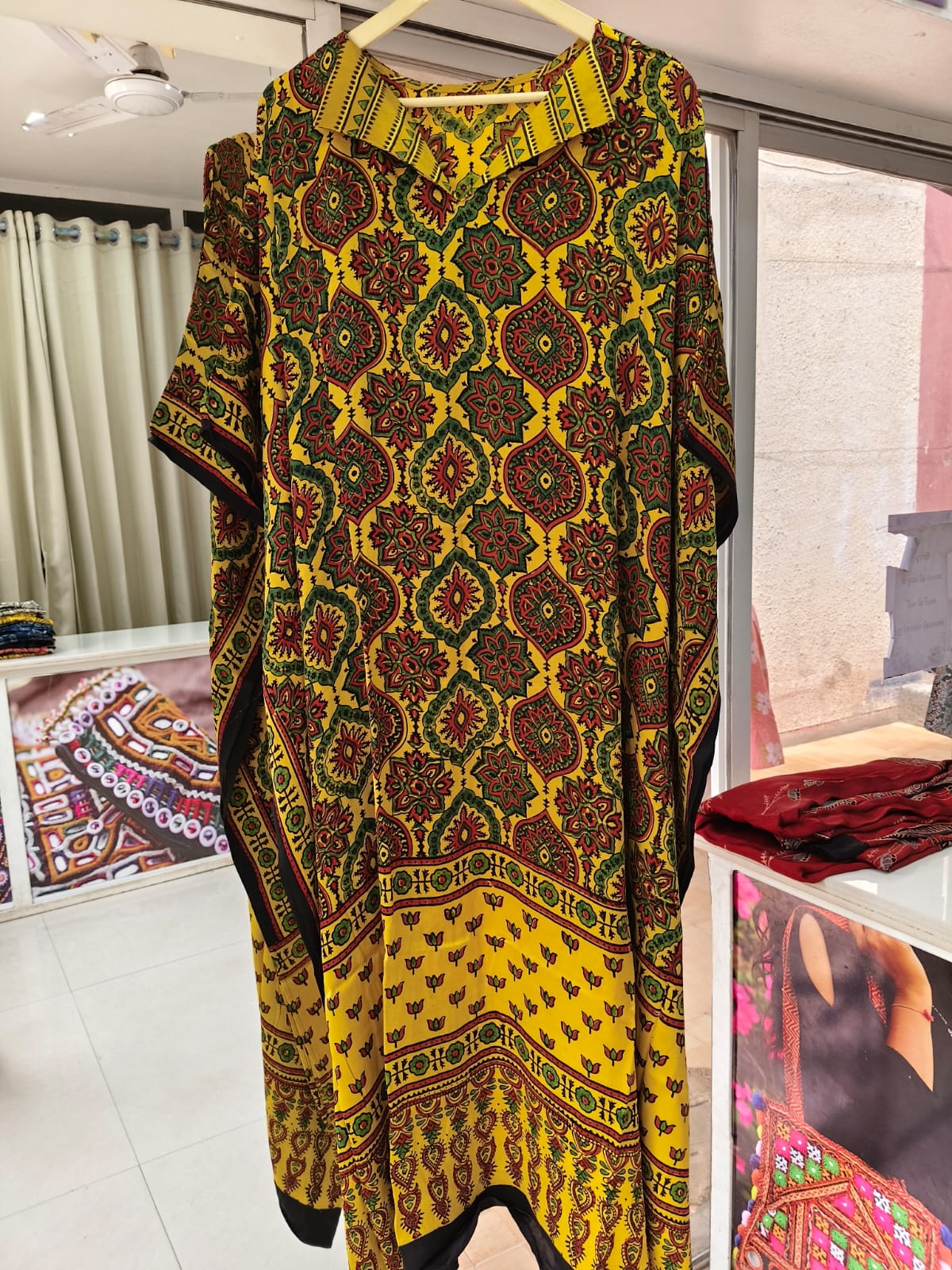 Pure Modal Silk V neck Kaftan